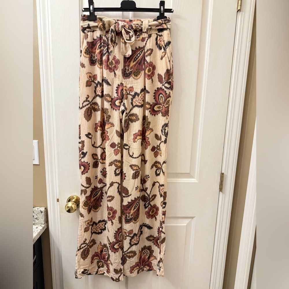 Sezane Neil velvet Trousers Size 38 Merveille Floral Pants - Picture 2 of 10